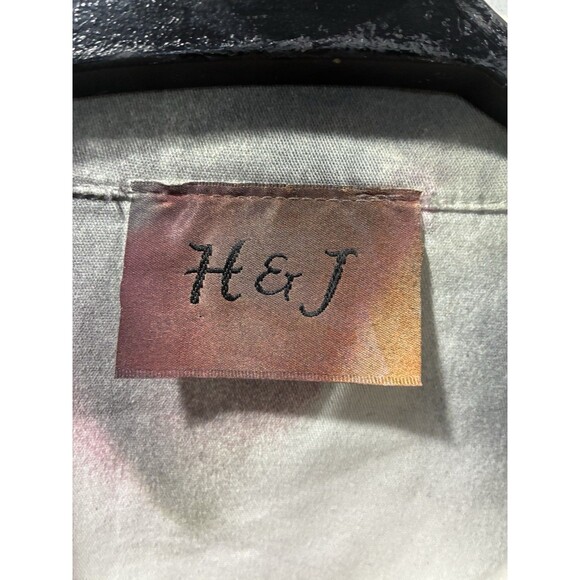 H&J Studded Spray Paint Denim Jacket Sz S Pink Gray Ombre Y2K Punk Streetwear - Picture 7 of 10